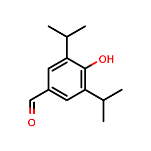 Chemical structure of 4-hydroxy-3,5-bis(isopropyl)benzaldehyde , CAS 10537-86-7, AChemBlock P51105