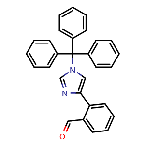 Chemical structure of 2-(1-trityl-1h-imidazol-4-yl)benzaldehyde , CAS 1402838-08-7, AChemBlock P51106