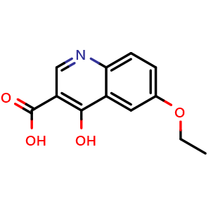 Chemical structure of 6-ethoxy-4-hydroxyquinoline-3-carboxylic acid , CAS 303121-10-0, AChemBlock P51116