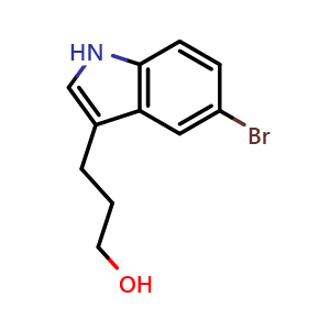 Chemical structure of 3-(5-bromo-1h-indol-3-yl)propan-1-ol , CAS 165250-34-0, AChemBlock P51119