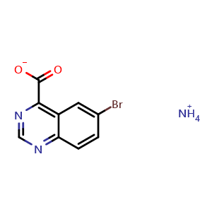 Chemical structure of Ammonium 6-bromoquinazoline-4-carboxylate , CAS 474710-80-0, AChemBlock P51128