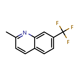 Chemical structure of 7-(trifluoromethyl)-2-methylquinoline , CAS 324-32-3, AChemBlock P51131