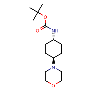 Chemical structure of tert-butyl (1r,4r)-4-morpholinocyclohexylcarbamate , CAS 558442-96-9, AChemBlock P51142