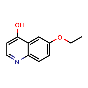Chemical structure of 6-ethoxyquinolin-4-ol , CAS 303121-11-1, AChemBlock P51143