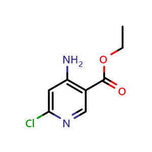 Chemical structure of ethyl 4-amino-6-chloropyridine-3-carboxylate , CAS 380626-81-3, AChemBlock P51146
