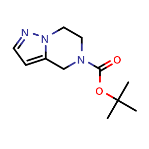 Chemical structure of 5-Boc-4,5,6,7-tetrahydro-pyrazolo[1,5-a]pyrazine , CAS 165894-06-4, AChemBlock P51172