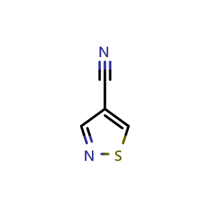 Chemical structure of isothiazole-4-carbonitrile , CAS 3912-37-6, AChemBlock P51182