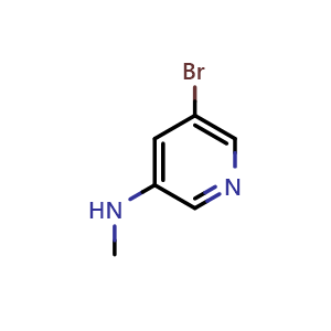 Chemical structure of 5-bromo-n-methylpyridin-3-amine , CAS 873383-06-3, AChemBlock P51196