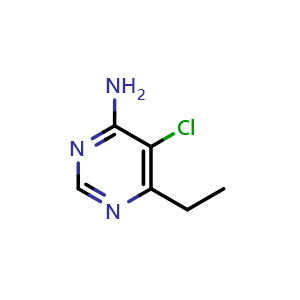 Chemical structure of 5-chloro-6-ethylpyrimidin-4-amine , CAS 130129-59-8, AChemBlock P51198