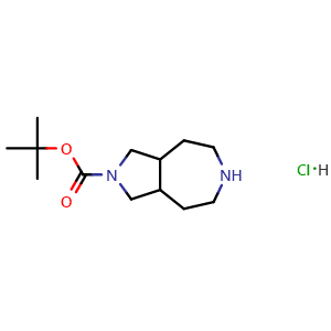 Chemical structure of octahydro-pyrrolo[3,4-d]azepine-2-carboxylic acid tert-butyl ester hydrochloride , CAS 1841081-39-7, AChemBlock P51214