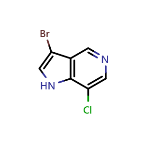 Chemical structure of 3-bromo-7-chloro-5-azaindole , CAS 2231674-49-8, AChemBlock P51216