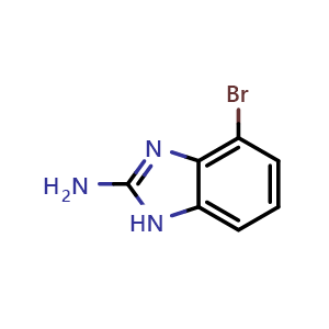 Chemical structure of 4-bromo-1h-benzo[d]imidazol-2-amine , CAS 1266114-75-3, AChemBlock P51255