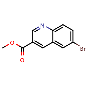 Chemical structure of methyl 6-bromoquinoline-3-carboxylate , CAS 1220418-77-8, AChemBlock P51259