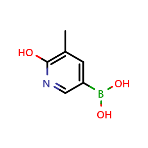 Chemical structure of 6-hydroxy-5-methylpyridin-3-ylboronic acid , CAS 1356087-46-1, AChemBlock P51273