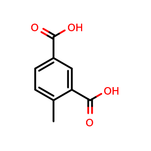 Chemical structure of 4-methylbenzene-1,3-dicarboxylic acid , CAS 3347-99-7, AChemBlock P51282