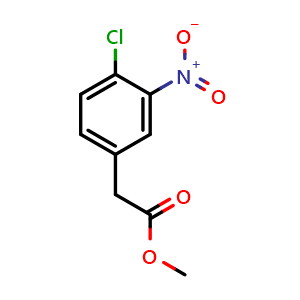 Chemical structure of Methyl 2-(4-chloro-3-nitrophenyl)acetate , CAS 300355-23-1, AChemBlock P51293
