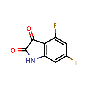 Chemical structure of 4,6-difluoroindoline-2,3-dione , CAS 126674-93-9, AChemBlock P51311