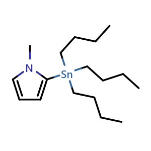Chemical structure of 1-Methyl-2-(tri-n-butylstannyl)pyrrole , CAS 118486-97-8, AChemBlock P51318
