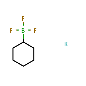 Chemical structure of Potassium cyclohexyltrifluoroborate , CAS 446065-11-8, AChemBlock P51319
