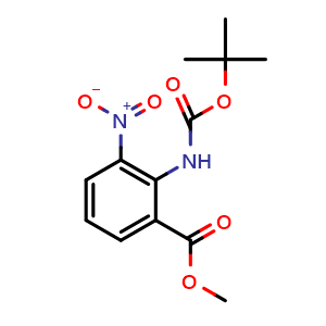 Chemical structure of methyl 2-((tert-butoxycarbonyl)amino)-3-nitrobenzoate , CAS 57113-90-3, AChemBlock P51320