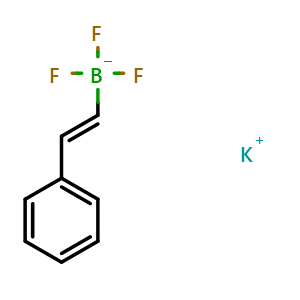 Chemical structure of Potassium trans-styryltrifluoroborate , CAS 201852-49-5, AChemBlock P51325