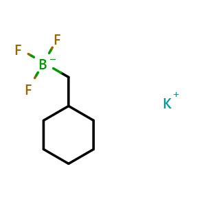 Chemical structure of potassium (cyclohexylmethyl)trifluoroboranuide , CAS 1346647-18-4, AChemBlock P51336