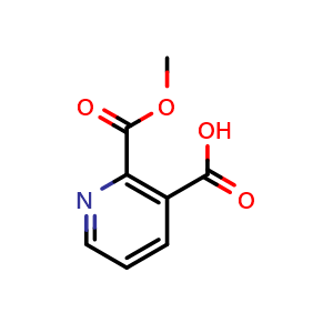 Chemical structure of 2-(methoxycarbonyl)nicotinic acid , CAS 24195-07-1, AChemBlock P51339