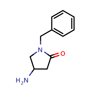 Chemical structure of 4-amino-1-benzylpyrrolidin-2-one , CAS 368429-69-0, AChemBlock P51350