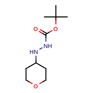 Chemical structure of 2-(Tetrahydropyran-4-yl)hydrazinecarboxylic acid tert-butyl ester , CAS 693287-79-5, AChemBlock P51351