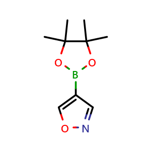 Chemical structure of 4-(4,4,5,5-tetramethyl-1,3,2-dioxaborolan-2-yl)isoxazole , CAS 928664-98-6, AChemBlock P51359
