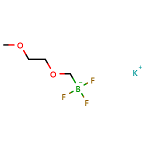Chemical structure of Potassium trifluoro((2-methoxyethoxy)methyl)borate , CAS 910251-13-7, AChemBlock P51360
