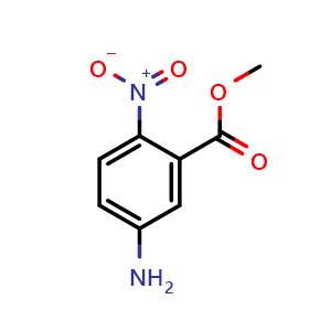 Chemical structure of methyl 5-amino-2-nitrobenzoate , CAS 35998-96-0, AChemBlock P51363