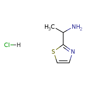 Chemical structure of 1-(Thiazol-2-yl)ethanamine hydrochloride , CAS 947662-64-8, AChemBlock P51364