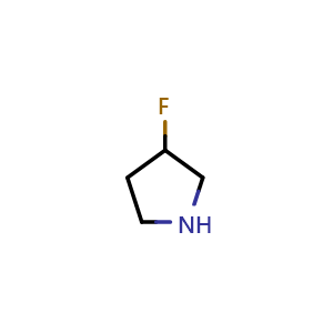 Chemical structure of 3-fluoropyrrolidine , CAS 116574-74-4, AChemBlock P51370