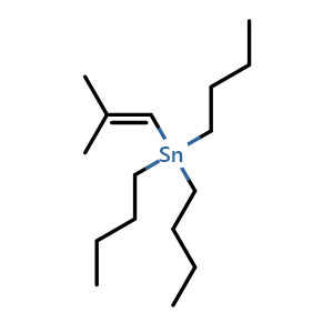 Chemical structure of 2-Methylpropene-1-tributylstannane , CAS 66680-86-2, AChemBlock P51394