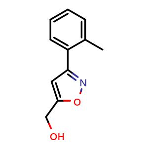 Chemical structure of (3-o-tolylisoxazol-5-yl)methanol , CAS 885273-56-3, AChemBlock P51407