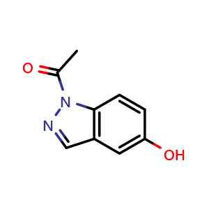 Chemical structure of 1-(5-hydroxy-1H-indazol-1-yl)-Ethanone , CAS 568596-31-6, AChemBlock P51411