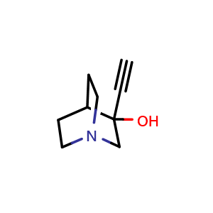 Chemical structure of 3-ethynyl-1-Azabicyclo[2.2.2]octan-3-ol , CAS 19817-07-3, AChemBlock P51417
