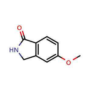Chemical structure of 5-methoxyisoindolin-1-one , CAS 22246-66-8, AChemBlock P51419