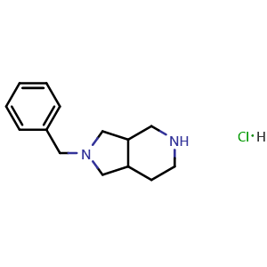Chemical structure of 2-benzyl-octahydro-1H-pyrrolo[3,4-c]pyridine hydrochloride , CAS 351370-98-4, AChemBlock P51431