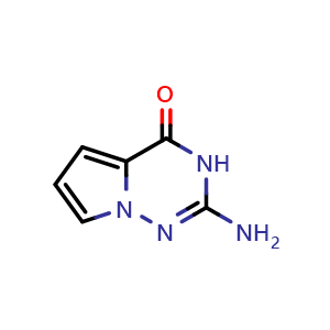Chemical structure of 2-aminopyrrolo[1,2-f][1,2,4]triazin-4(3H)-one , CAS 159326-75-7, AChemBlock P51483
