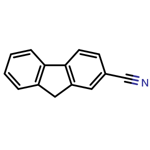 Chemical structure of 9H-Fluorene-2-carbonitrile , CAS 2523-48-0, AChemBlock P51506