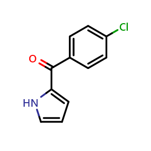 Chemical structure of (4-Chlorophenyl)(1H-pyrrol-2-yl)methanone , CAS 13169-71-6, AChemBlock P51511