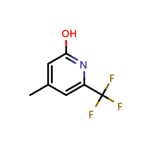 Chemical structure of 4-methyl-6-(trifluoromethyl)pyridin-2-ol , CAS 749256-84-6, AChemBlock P51515