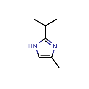 Chemical structure of 2-Isopropyl-4-methylimidazole , CAS 37455-58-6, AChemBlock P51555