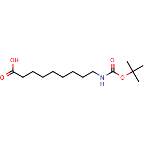 Chemical structure of 9-((tert-Butoxycarbonyl)amino)nonanoic acid , CAS 173435-78-4, AChemBlock P51575