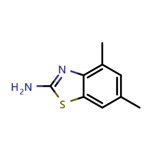 Chemical structure of 4,6-dimethyl-1,3-benzothiazol-2-ylamine , CAS 64036-71-1, AChemBlock P51587