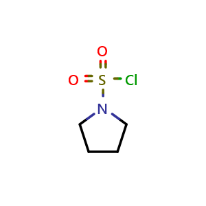 Chemical structure of Pyrrolidine-1-sulfonyl chloride , CAS 1689-02-7, AChemBlock P51592