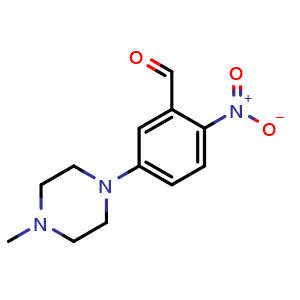 Chemical structure of 5-(4-Methyl-piperazin-1-yl)-2-nitro-benzaldehyde , CAS 904895-82-5, AChemBlock P51593