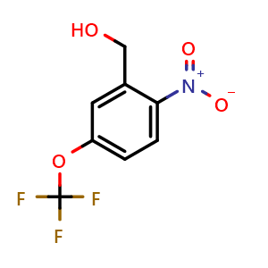 Chemical structure of (2-nitro-5-(trifluoromethoxy)phenyl)methanol , CAS 1290618-00-6, AChemBlock P51596